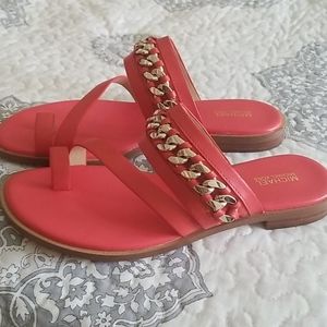 Michael Kors Shoes - Michael Kors Leather Gold Chain Sandals Michael Kors Shoes - Michael Kors Leather Gold Chain Sandals